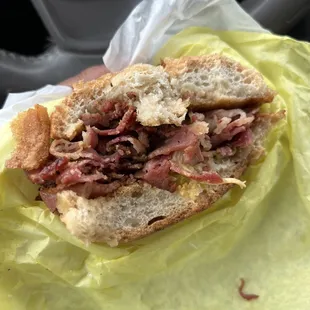 Pastrami sandwich (bread was doughy)