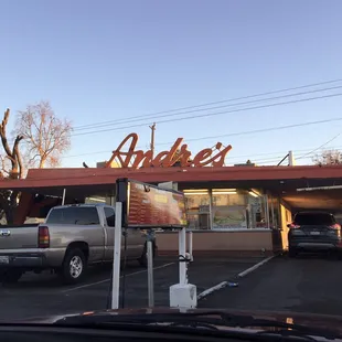 Having lunch at Andre's