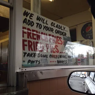 Open to adding additional items at the window to pay