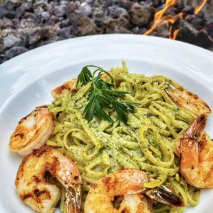 Build Your Own Pasta: Linguini, Pesto, and Shrimp