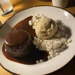 Brownie with ice cream is