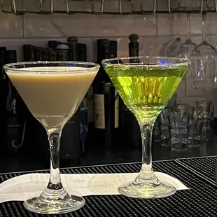 An Espresso Martini and an Andy Apple.