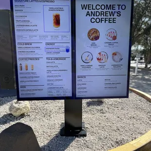 Drive thru menu.