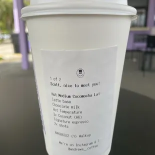 Hot Cocomocha Latte
