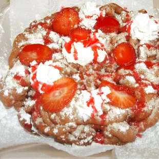 CRAVING A FUNNEL CAKE?? add fresh strawberries, bananas, ice cream or enjoy with just powdered sugar. great size, great price, great taste.