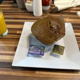 Pistachio muffin, not toasted