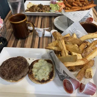 Black and Blue Burger Basket