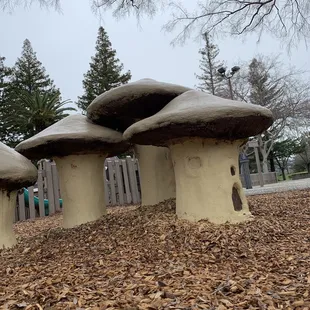 Mushroom statues