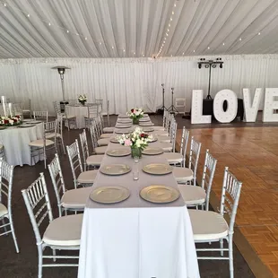 Our Tables, Linens, and Chairs