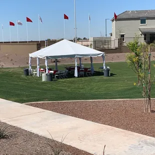 various sizes of round tables, chairs and canopy rentals 480-491-2115