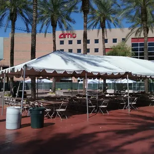 20 x 20 canopies and larger sizes are available. Call 480-491-2115 for a quote.