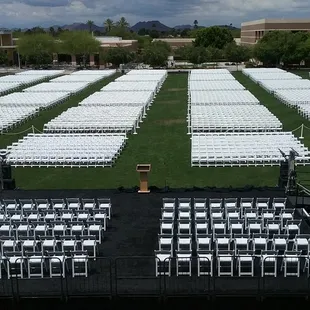Chairs for Graduation ceremonies.