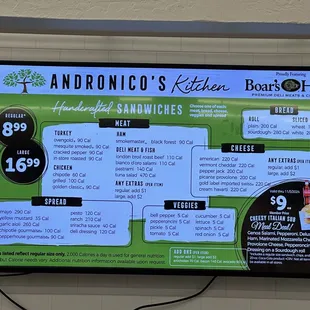 Andronico&apos;s Kitchen Menu 9/2024