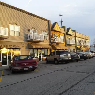 a row of parked cars