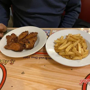 Chicken Wings and French Fries