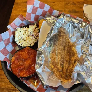 Awesome Catfish Cole Slaw and Stewed Tomatoes last night at Andy Nelson's