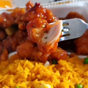 General Tso Chicken Lunch special w/ Fried Rice.