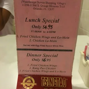 They have good lunch and dinner specials