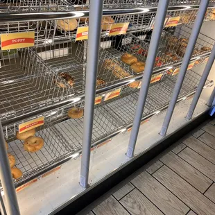 donuts in a display case