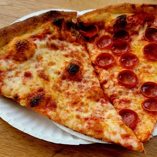 Slice of Cheese and a slice of Pepperoni