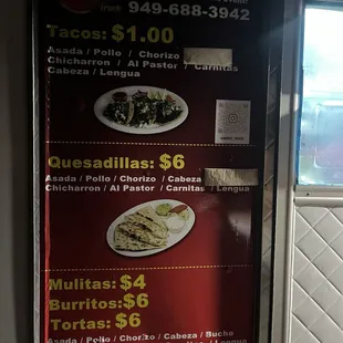 Menu. Look at those prices!