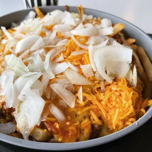 You can keep me company As long as you don't care  Large Chili Cheese Fries w/ onions from #AndysBurgers