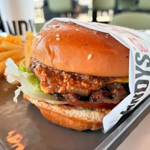 When I say reach you touch the sky From the front to the back, from side to side  Chili Cheeseburger Combo from #AndysBurgers