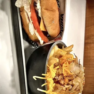 A decent-sized "Junior" burger and "Andy's Fries"...Good stuff.