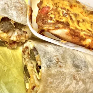 Sausage Breakfast Burrito + Chili-Cheese Dog = Black Friday Breakfast for craving.