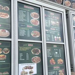 Drive-thru menu