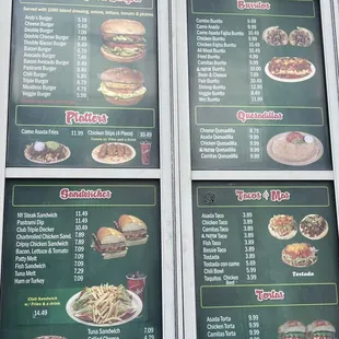Drive-thru menu