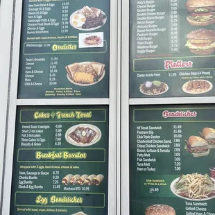 Drive-thru menu