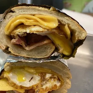 the inside of a sandwich