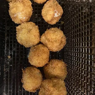fried donuts in a basket