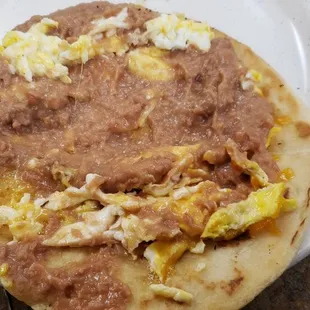 Bean egg cheese breakfast taquito