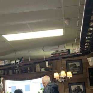 This is the two trains that run around the whole restaurant.