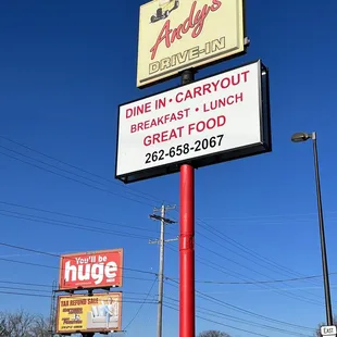 a sign for the diner