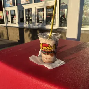 Nutty Waffle Crunch Concrete topped with Butterfinger chunks.