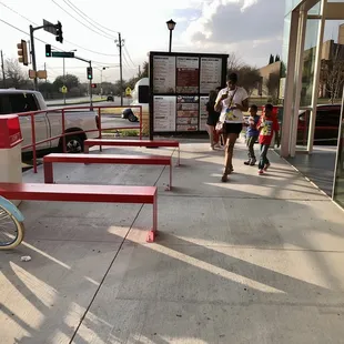 Minimal outdoor seating