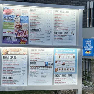 Drive thru menu