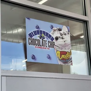 a sign in the window