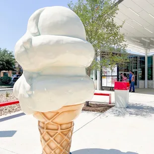 a giant ice cream cone