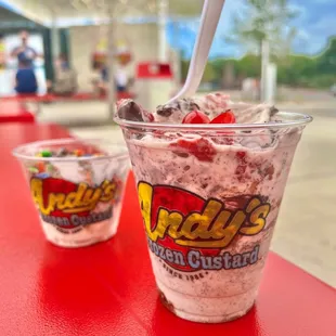 two cups of ice cream