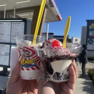 santa brownie sundae and concrete
