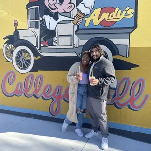 chocolate shake and the andy nog shake