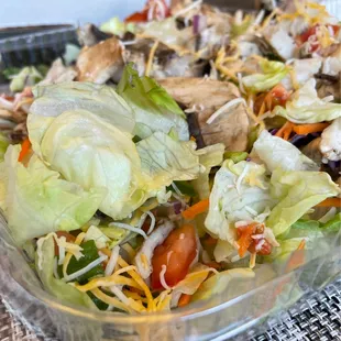 Garlic chicken salad.  Fresh and huge!