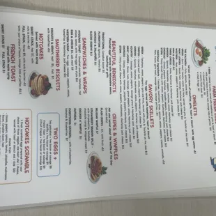 Breakfast menu