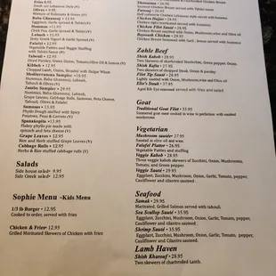 Menu side 1