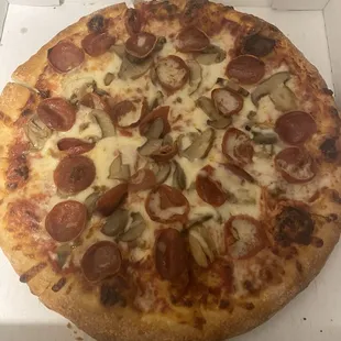 Pepperoni and Mushroom Pie. So Great!