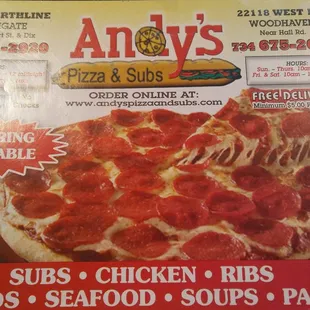 The menu cover